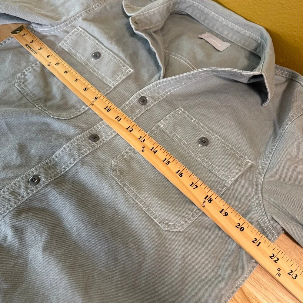 Everlane Canvas Cotton Relaxed Shirt Mens Size M Grey Button Up Workwear - Picture 7 of 9